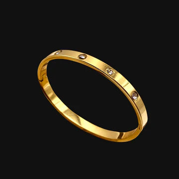 CARTIER Engraved Gold Plated Bracelet